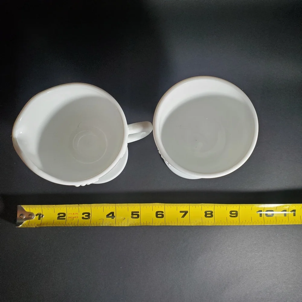 Vintage Indiana Glass Colony Harvest Grape Milk Glass Creamer & Sugar Bowl Set